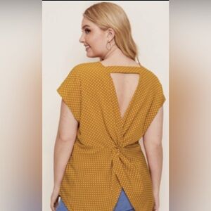SHEIN Mustard Polka Dot Top